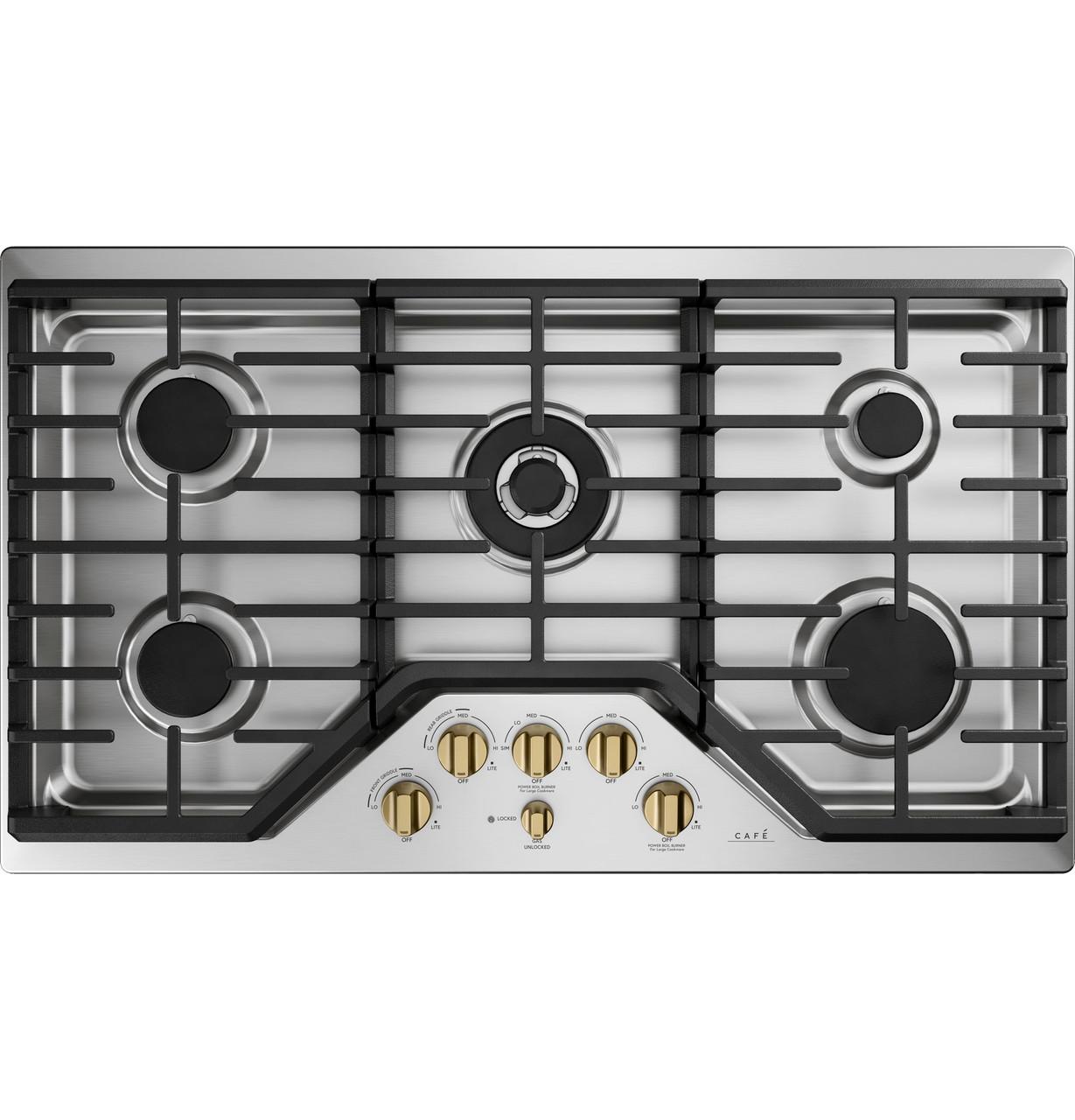 Cafe Caf(eback)™ 5 Gas Cooktop Knobs - Brushed Brass