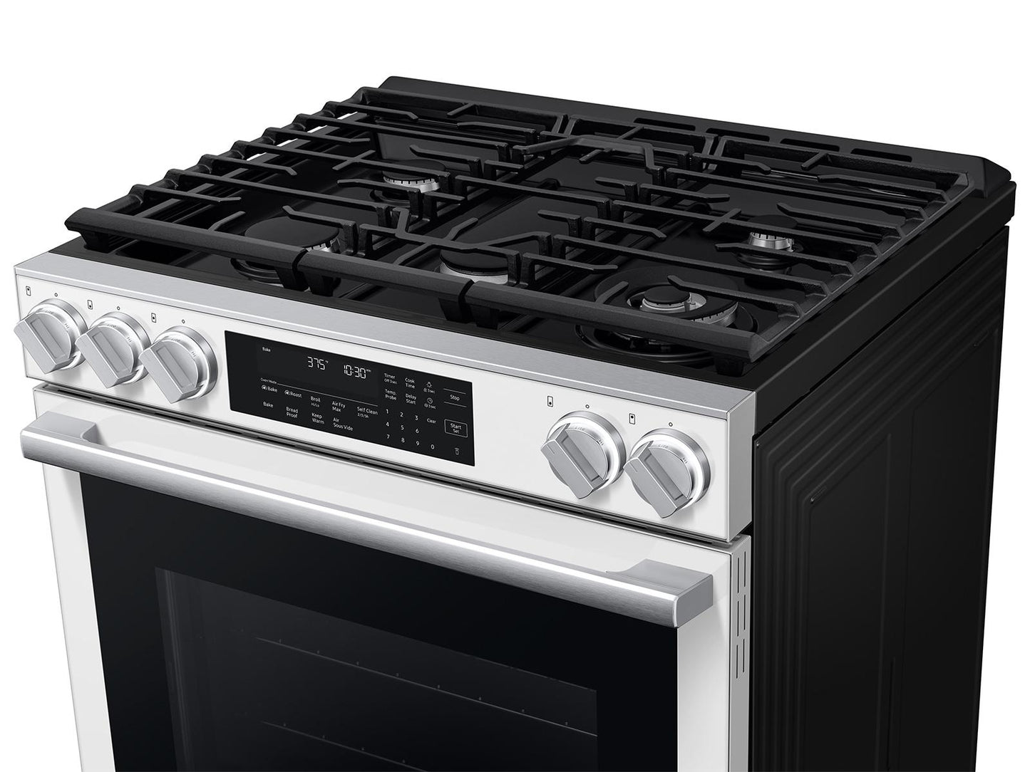 Samsung NSG90H60SW Bespoke Smart Slide-in Gas Range Pro Style Elite Design  Illuminated Knobs  Air Fry Max