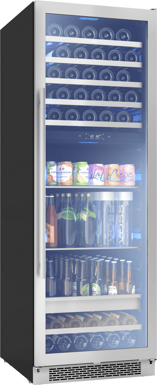 Zephyr PRWB24F02AG Presrv Wine and Beverage Cooler, 24in, Full Size, SS+Glass, Reversible Door, 2 Zones