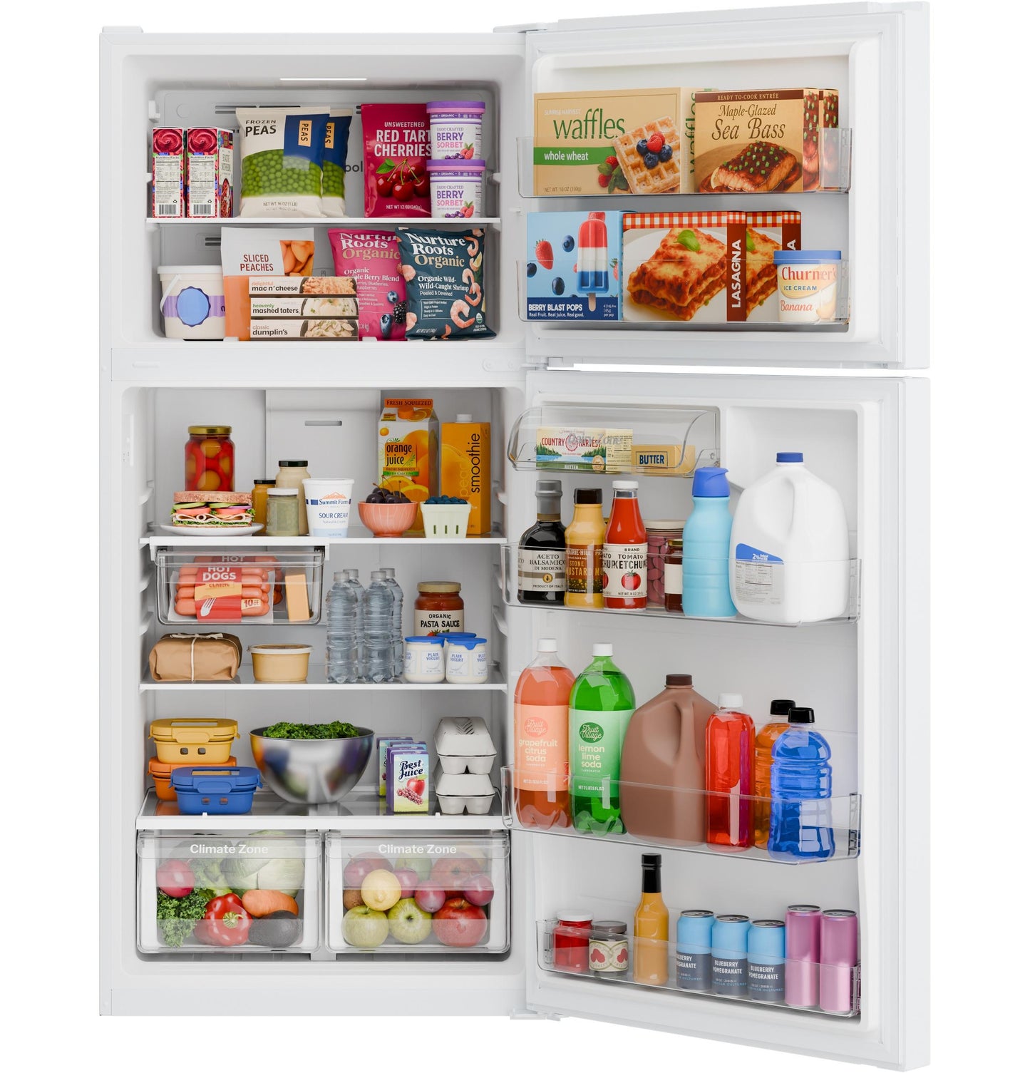 GPS19KGZWW GE 19 Cu. Ft. Garage Ready Top-Freezer Refrigerator