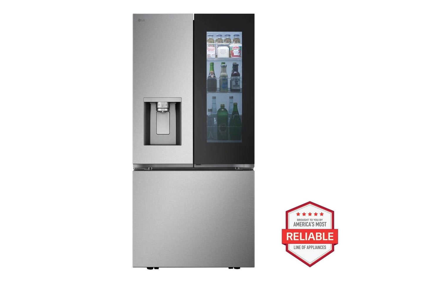 Lg LF25S6560S 25 cu. ft. Smart Standard-Depth MAX™ French Door Refrigerator with InstaView® Door-in-Door® and Craft Ice™