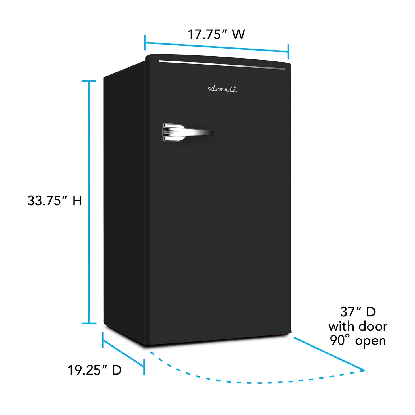 RMRS31X1BIS Avanti 3.0 Cu. Ft. Retro Compact Refrigerator - Black