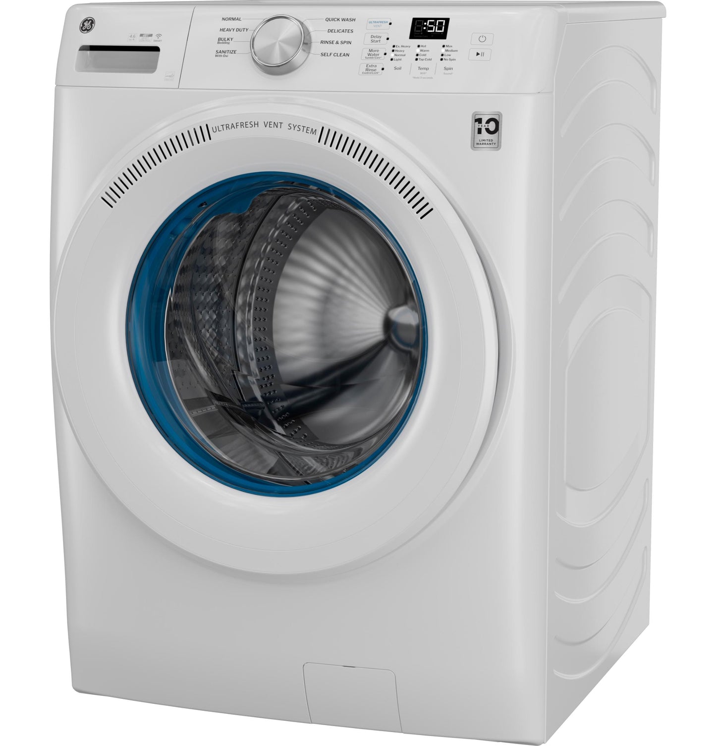 GFW350SSYWW GE® ENERGY STAR® 4.6 cu. ft. Capacity Smart Front Load Washer with UltraFresh Vent System with OdorBlock™