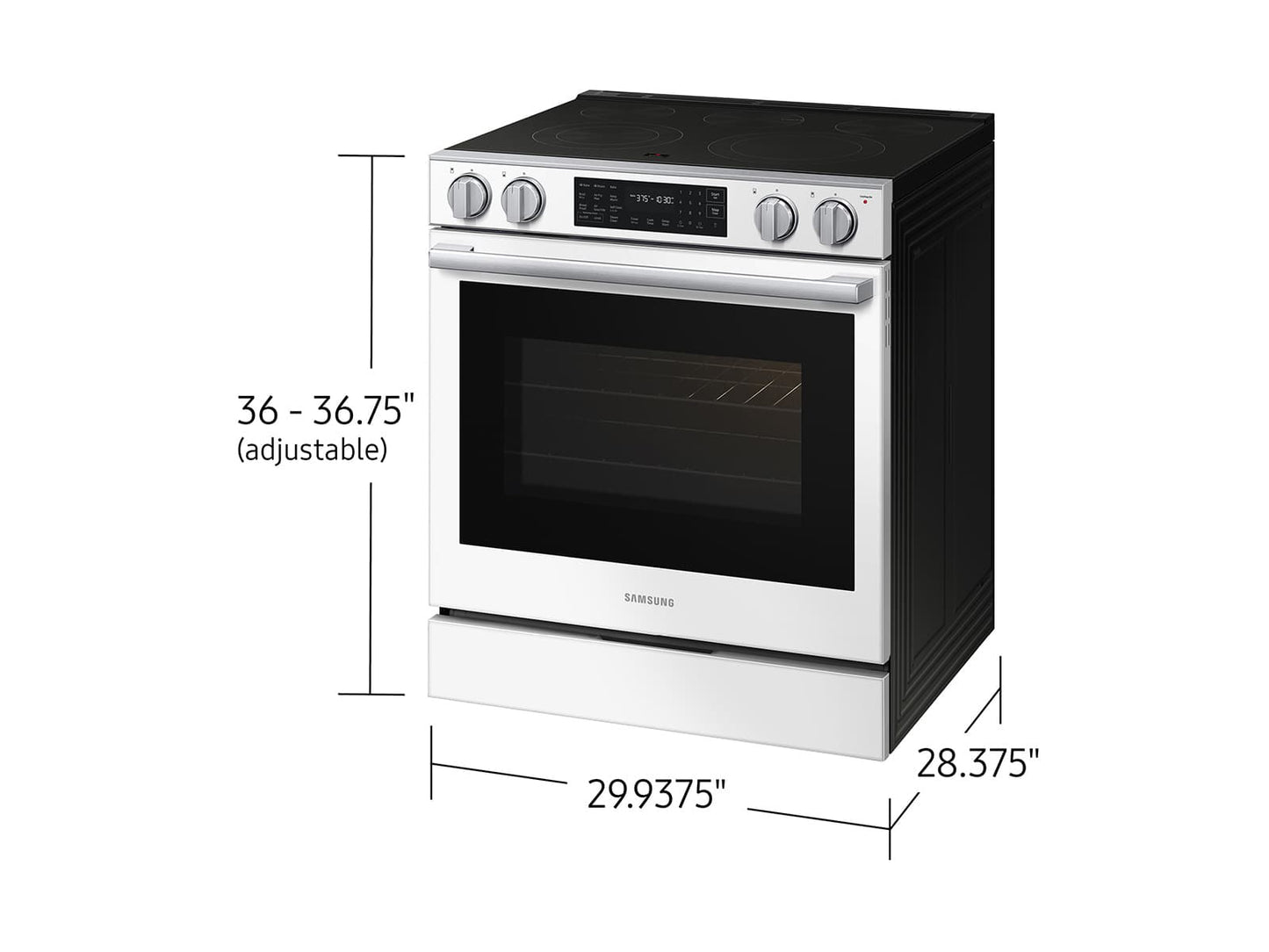 Samsung NSE80H63SW Bespoke Smart Slide-in Electric Range Pro Style Design  Air Fry Max  True Convection