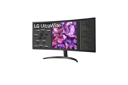 Lg 34BQ60QCB 34" IPS QHD Curved UltraWide™ Monitor with HDR10, sRGB 99%, Flicker Safe, Reader Mode, Black Stabilizer & Dynamic Action Sync