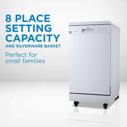 DDW1805EWP Danby 18" Wide Portable Dishwasher in White
