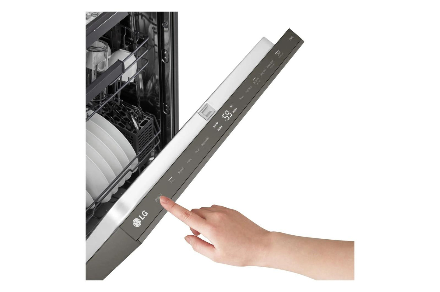 Lg LDNPM545D Smart FlushFit™ Top Control Dishwasher with 1-Hour Wash & Dry, QuadWash® Pro, and Dynamic Heat Dry™ w/AutoVent Dry™