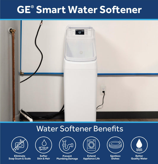 GXSH45W GE® Smart Water Softener 45,000 Grain Capacity