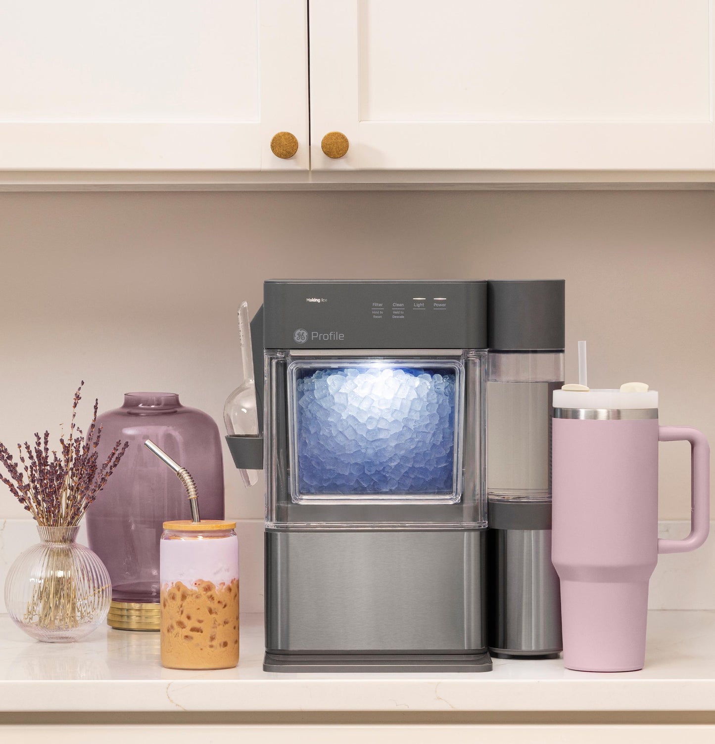 P4NM25PZSG GE Profile Opal Mini Pro Nugget Ice Maker with Side Tank