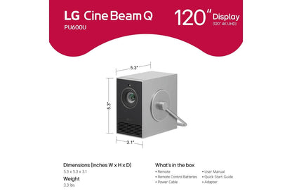 PU600U LG CineBeam Q 4K UHD Smart Portable Laser Projector PU600U (2026)