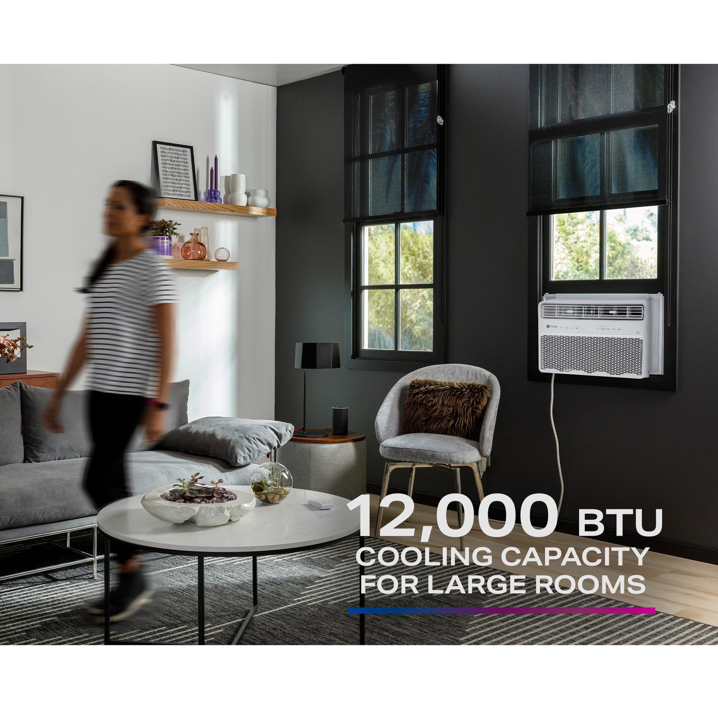 PWDV12WWF GE Profile™ ENERGY STAR® 12,000 BTU Inverter Smart Ultra Quiet Window Air Conditioner for Large Rooms up to 550 sq. ft.