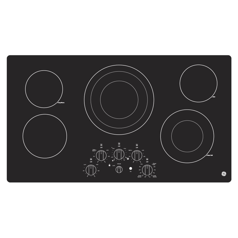 JEP5036DTBB GE® 36" Built-In Knob Control Electric Cooktop