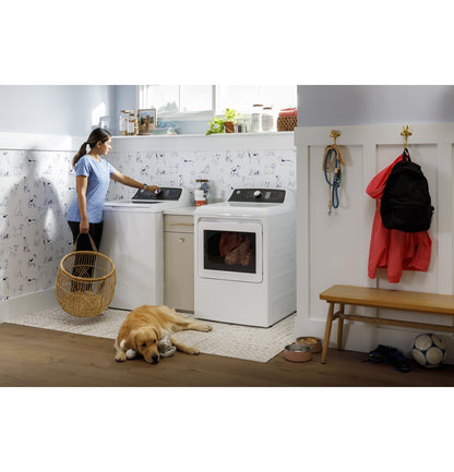 GTD58GBSVWS GE® 7.4 cu. ft. Capacity Gas Dryer with Up To 120 ft. Venting and Sensor Dry