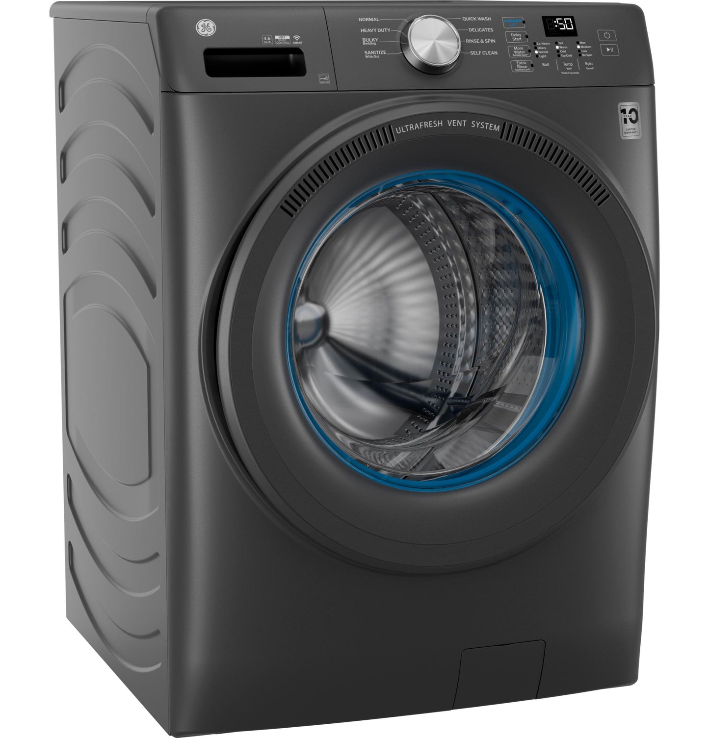 GFW350SPYDS GE® ENERGY STAR® 4.6 cu. ft. Capacity Smart Front Load Washer with UltraFresh Vent System with OdorBlock™
