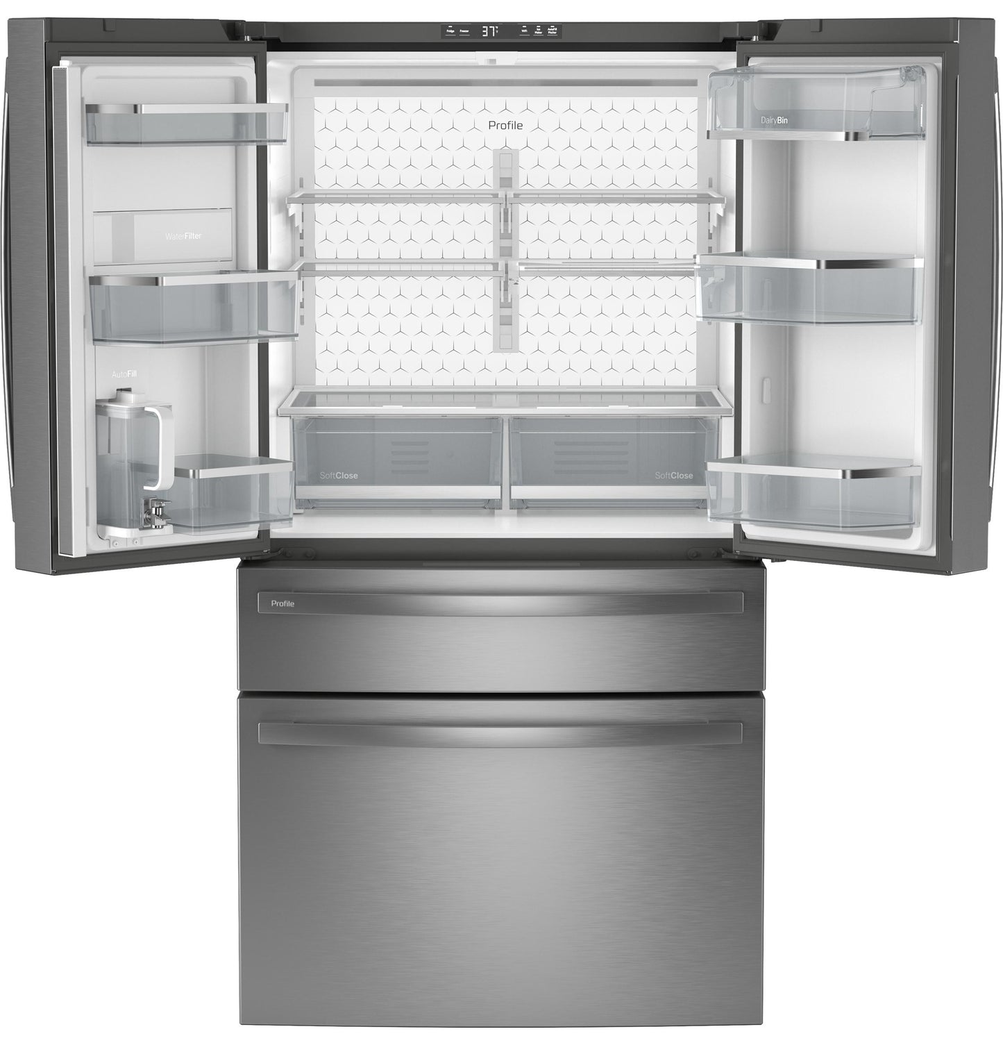 PJE23BYWFS GE Profile™ ENERGY STAR® 23.2 Cu. Ft. Smart Counter-Depth Fingerprint Resistant 4-Door French-Door Refrigerator
