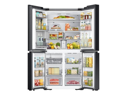 Samsung RF23DB960012 Bespoke Counter Depth 4-Door Flex™ Refrigerator (23 cu. ft.) with Beverage Center™ in White Glass - (with Customizable Door Panel Colors)