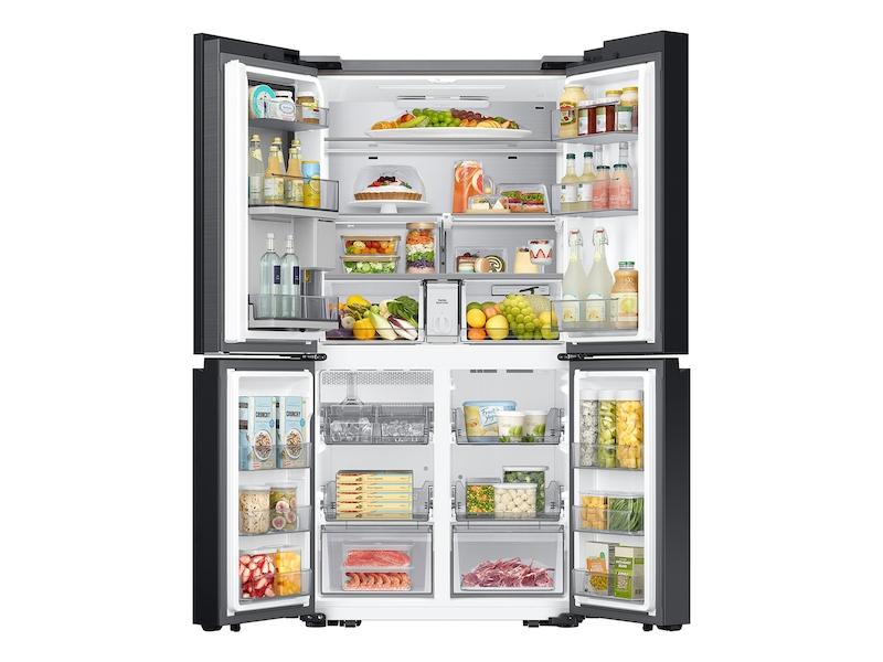Samsung Bespoke Counter Depth 4-Door Flex™ Refrigerator (23 cu. ft.) with Beverage Center™ in White Glass - (with Customizable Door Panel Colors)