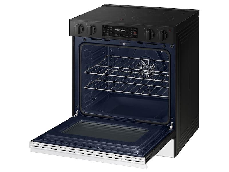 Samsung NSE6DB830012 Bespoke 6.3 cu. ft. Smart Slide-In Electric Range with Air Fry & Precision Knobs in White Glass