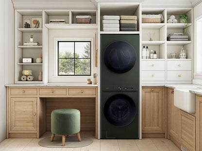 Samsung WH53DBH700EF Bespoke 5.3 cu. ft. AI Laundry Hub™ Ultra Capacity Single Unit Washer with AI OptiWash™ and 7.6 cu. ft. Electric Dryer in Satin Green