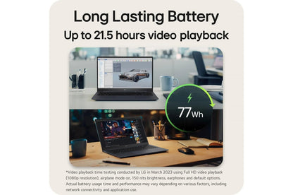 17Z90SGAAB4U1 LG gram 17 Inch Thin and Lightweight Laptop, Intel® Evo™ Edition - AI-enabled Intel® Core™ Ultra 5 processor, Windows 11 Home, 16GB RAM, 512GB SSD, Black