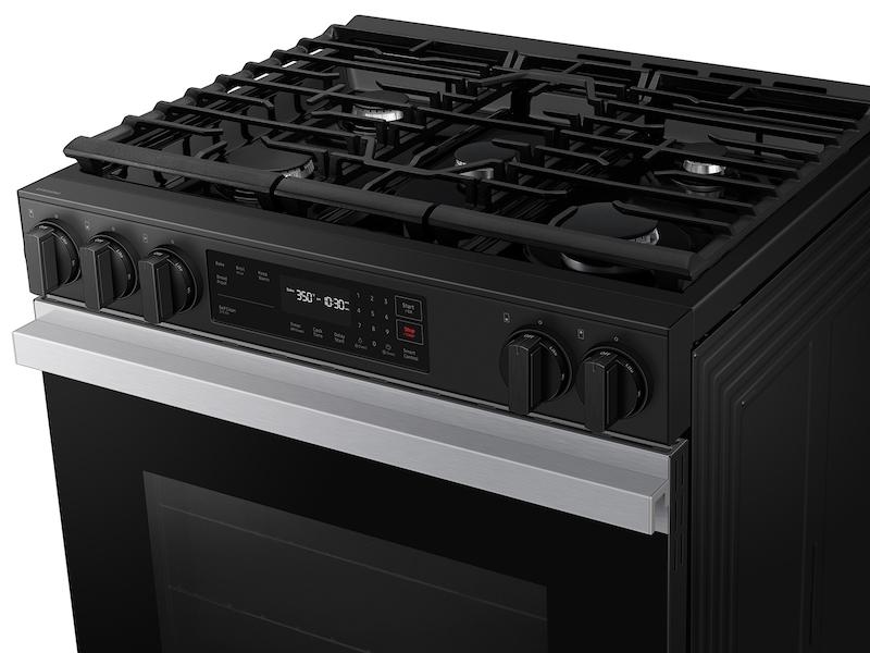 Samsung NSG6DG8100SR Bespoke 6.0 cu. ft. Smart Slide-In Gas Range with Precision Knobs in Stainless Steel