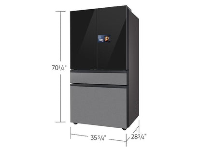 Samsung RF90F23BECR Bespoke 23 cu. ft. Counter Depth 4-Door French Door Refrigerator with AI Home & AI Vision Inside™ in Charcoal Glass and Stainless Steel
