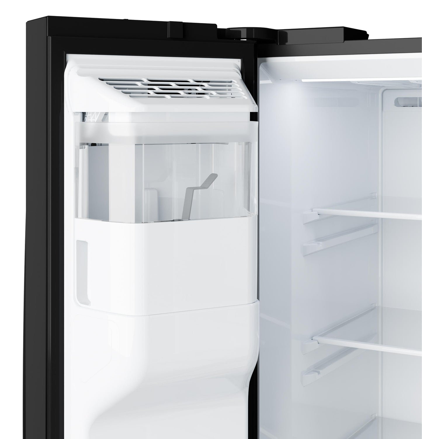 GSE28NGYBB GE® ENERGY STAR® 27.9 Cu. Ft. Side-By-Side Refrigerator with Extra Tall Dispenser and In-Door Icemaker