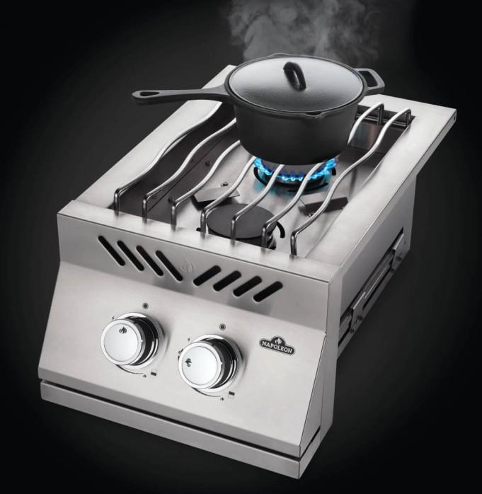 Napoleon Bbq BI12RTNSS Built-in 500 Series Inline Dual Range Top Burner with Stainless Steel Cover , Natural Gas, Stainless Steel