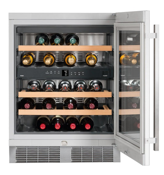 Liebherr WU3400 Undercounter Wine Cabinet, 24", Lock, 2 Zone, Reversible Door