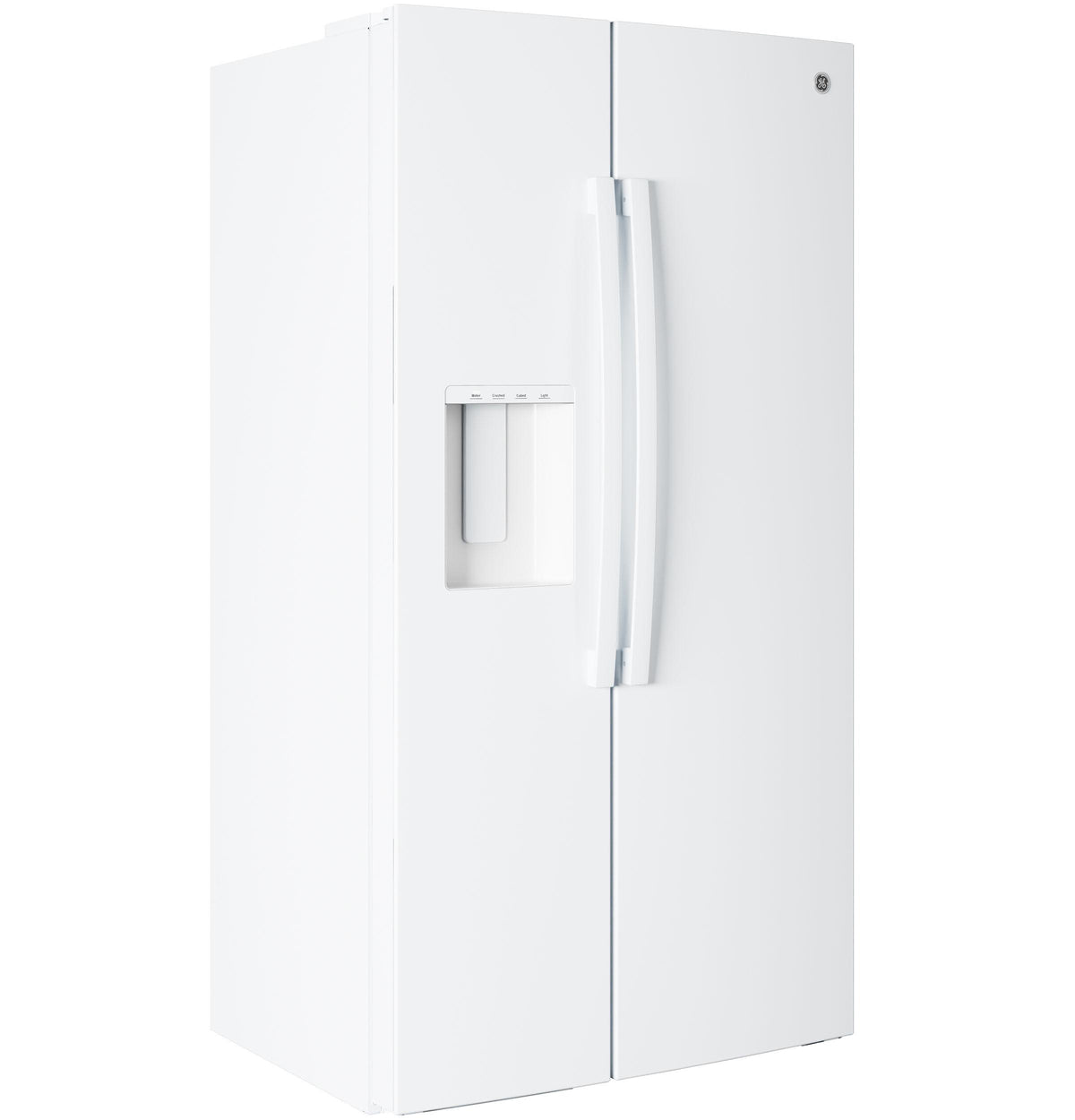GZS24NGYWW GE® 23.6 Cu. Ft. Counter-Depth Side-By-Side Refrigerator with Extra Tall Dispenser and In-Door Icemaker