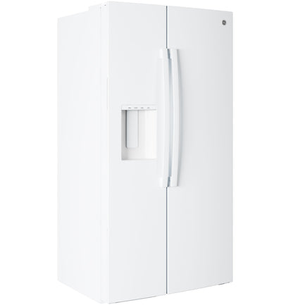 GZS24NGYWW GE® 23.6 Cu. Ft. Counter-Depth Side-By-Side Refrigerator with Extra Tall Dispenser and In-Door Icemaker