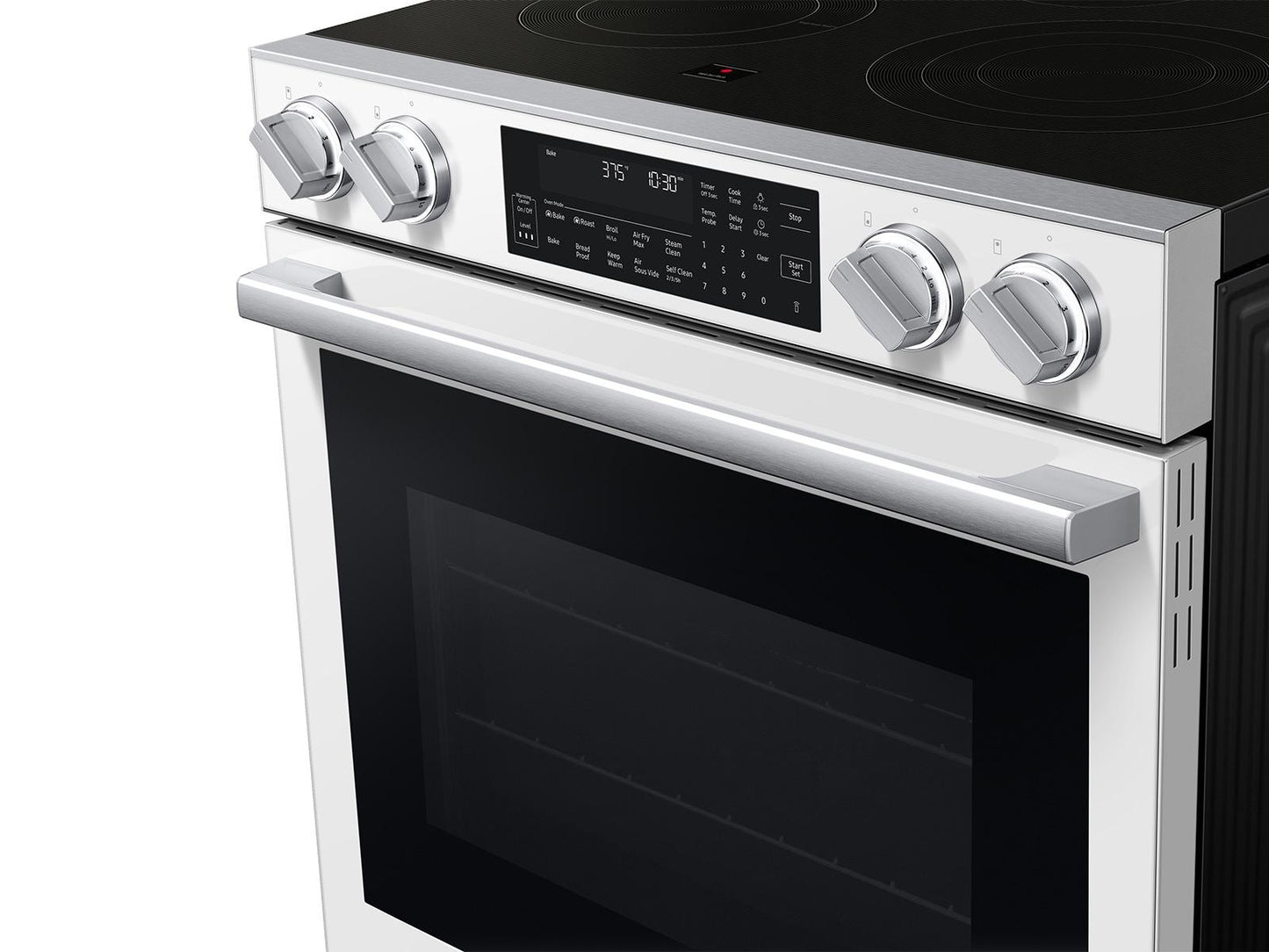 Samsung NSE90H63SW Bespoke Smart Slide-in Electric Range Pro Style Elite Design  Illuminated Knobs  Air Fry Max