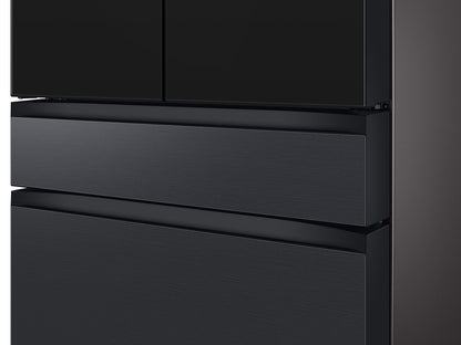 Samsung RF23BB89008M Bespoke 4-Door French Door Refrigerator (23 cu. ft.) - with Top Left and Family Hub™ Panel in Charcoal Glass - and Matte Black Steel Middle and Bottom Panels