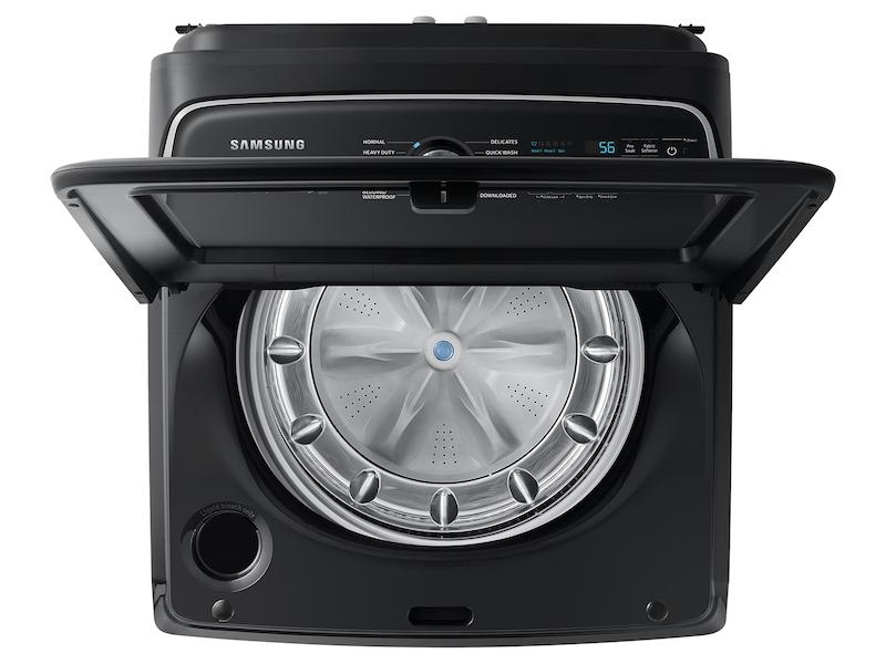 Samsung WA55CG7100AVUS 5.5 cu. ft. Extra-Large Capacity Smart Top Load Washer with Super Speed Wash in Brushed Black