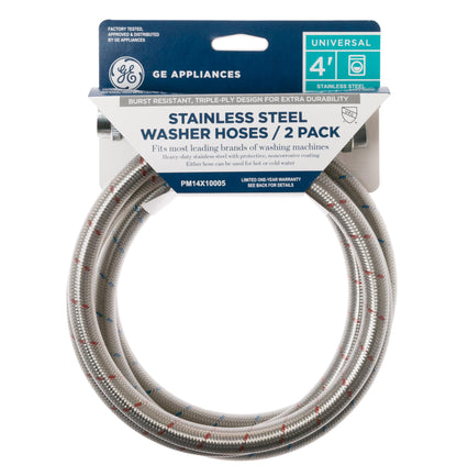 PM14X10005 GE® Universal Washing Machine Stainless Steel Hoses - 2 Pack PM14X10005