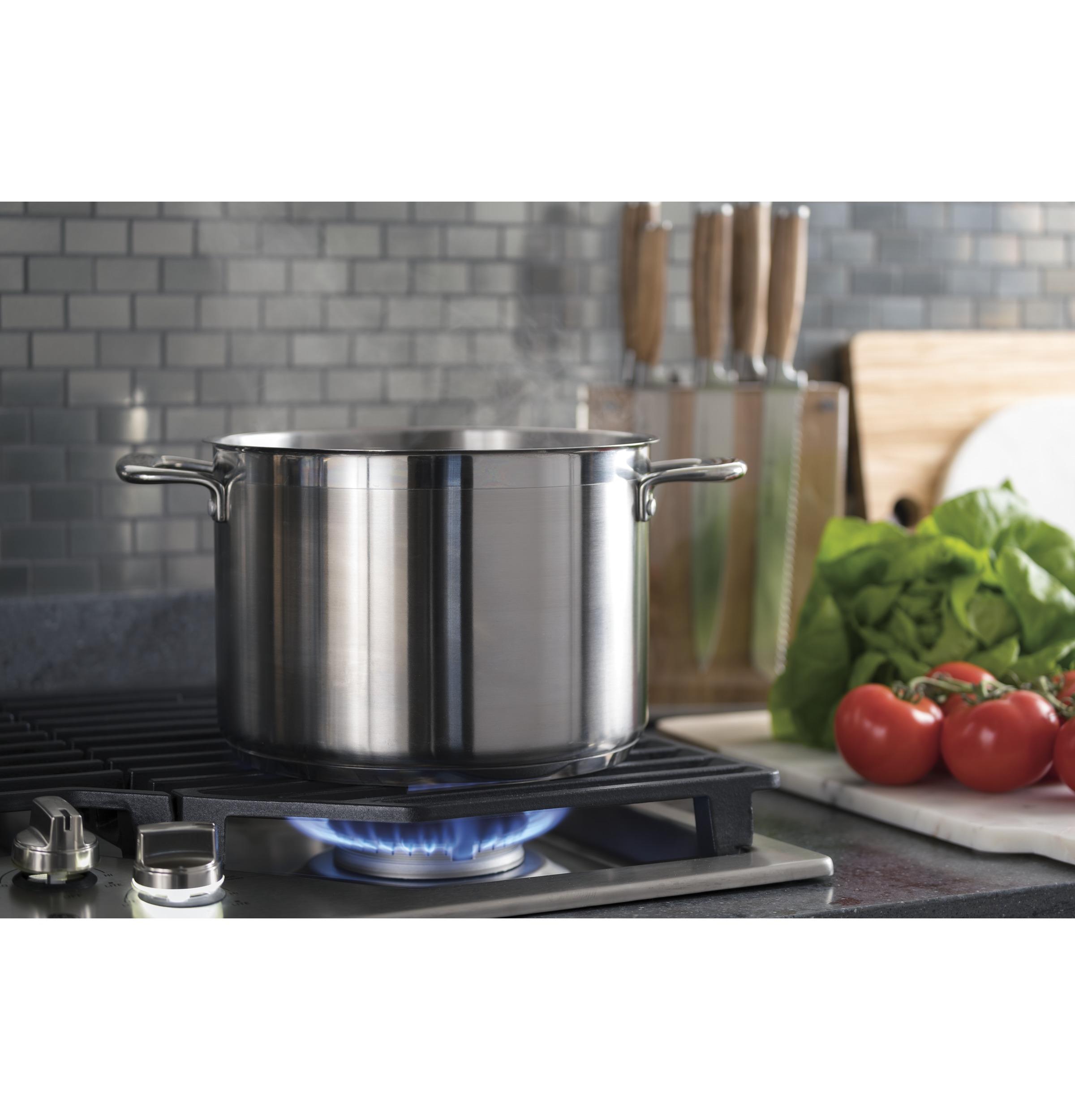 GE Profile™ 36" Built-In Tri-Ring Gas Cooktop with 5 Burners and Included Extra-Large Integrated Griddle