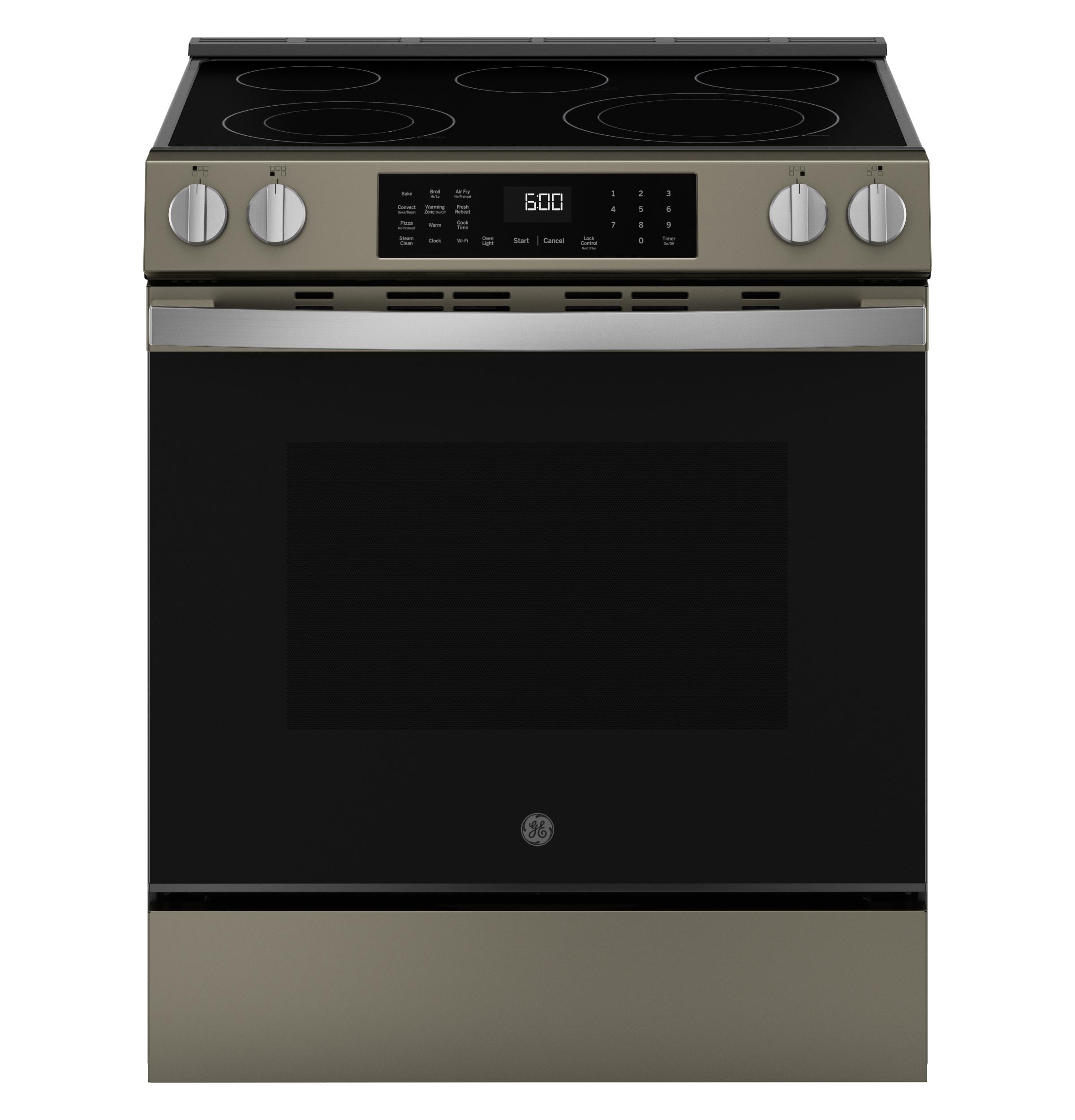 GRS600AVES GE® 30" Slide-In Electric Convection Range with No Preheat Air Fry and EasyWash™ Oven Tray