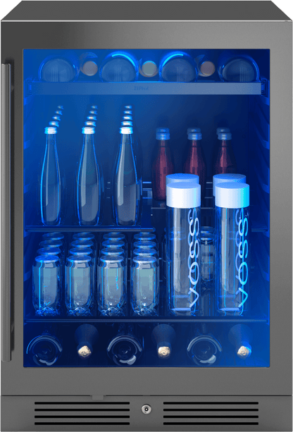 Zephyr PRB24C01CBSG Presrv Bev Cooler, 24in UC, Blk SS+Gls, Rvs Dr, 1Z