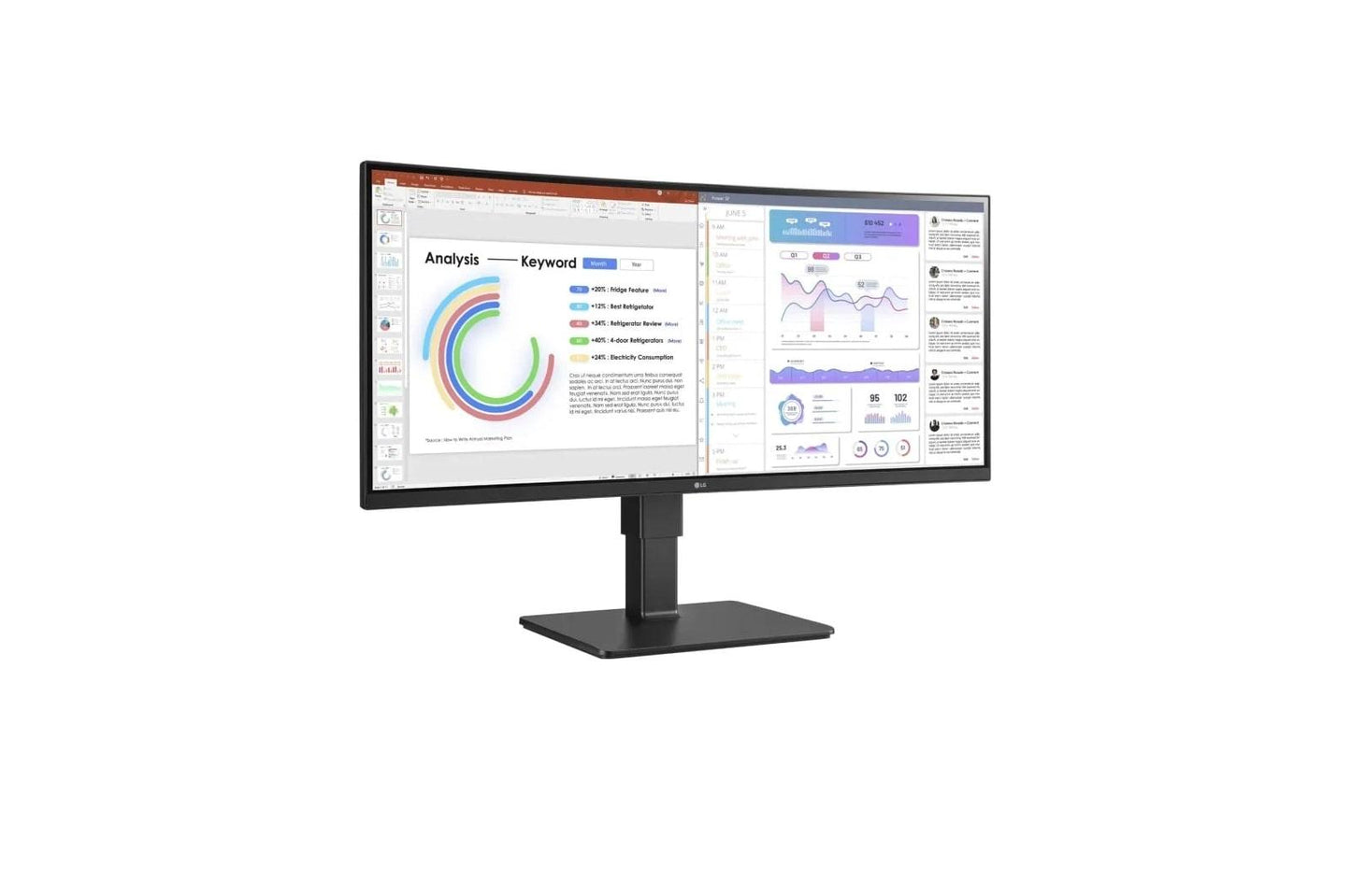 Lg 34BQ77QEB 34" WQHD UltraWide™ Curved Monitor with Built-in Speakers, & USB Type-C™