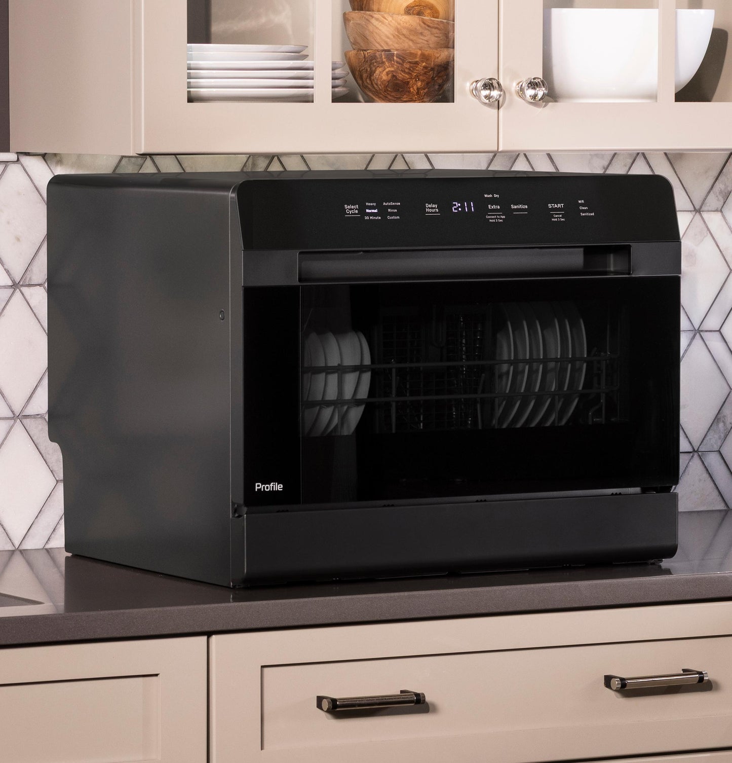 PZF560HGWBB GE Profile™ ENERGY STAR® Smart Compact Dishwasher for Countertop or Built-In