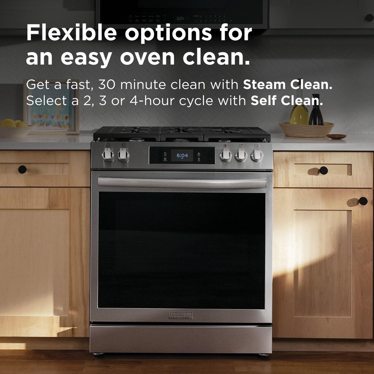Frigidaire GCFG3070BF 30" Front Control Gas Range with Stone-Baked Pizza