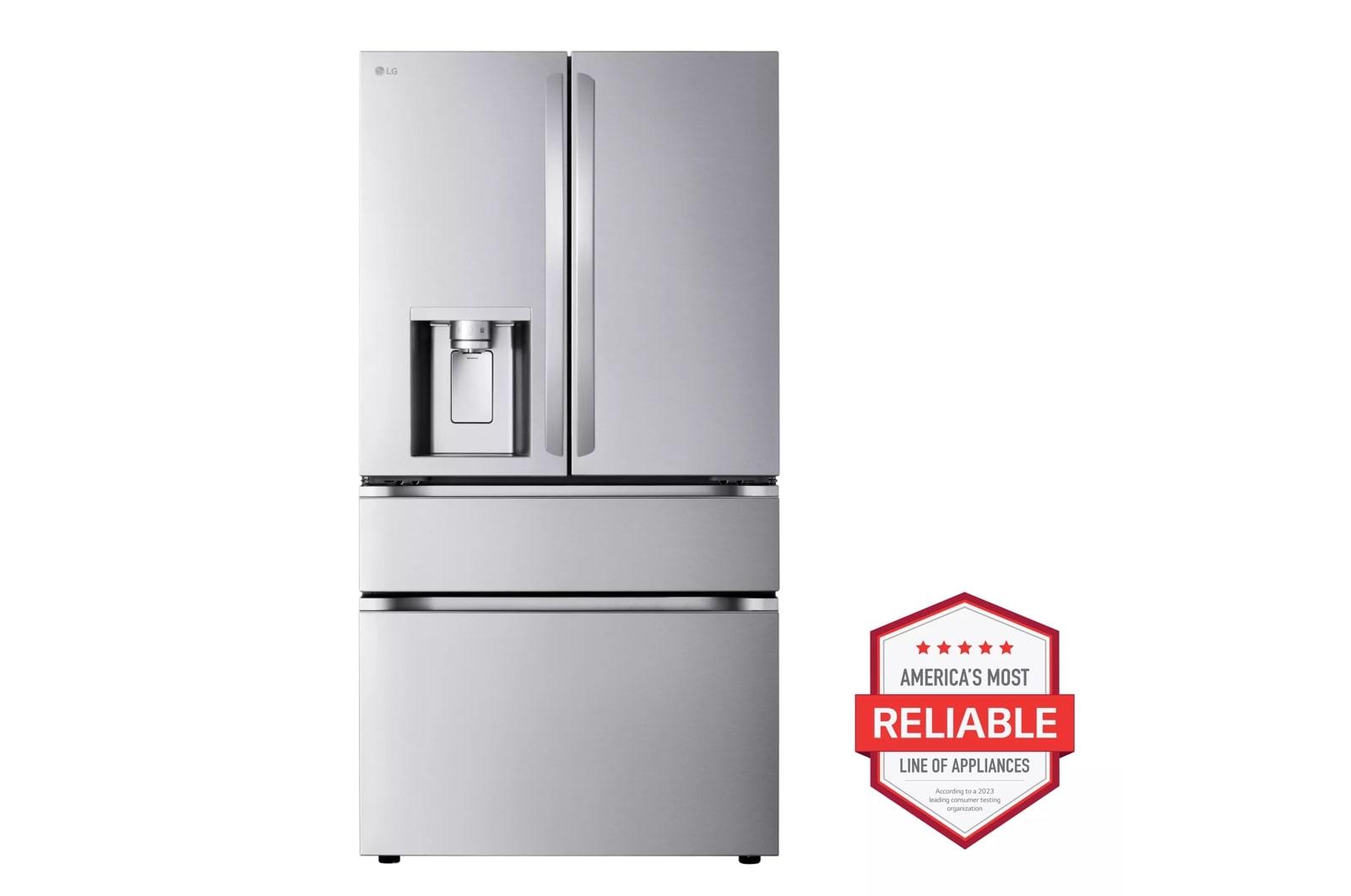 Lg 25 cu. ft. Smart Counter-Depth MAX™ 4-Door French Door Refrigerator with Full-Convert Drawer™