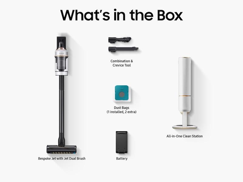 Samsung VS20A9500AW Bespoke Jet™ Cordless Stick Vacuum with All in One Clean Station in Misty White