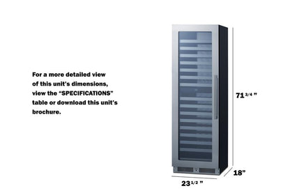Summit SDHWC98LHD 24" Wide Dual Zone Wine Cellar