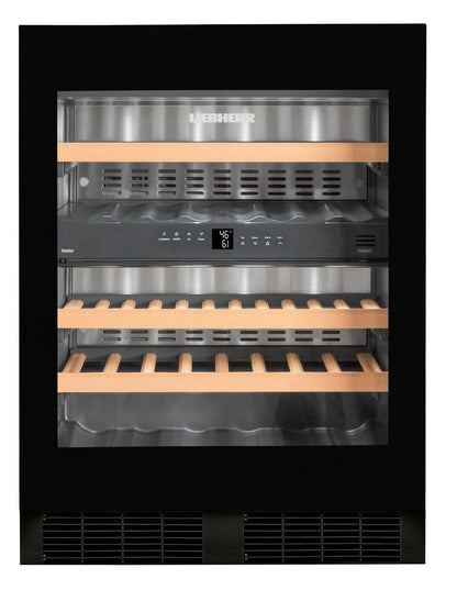 Liebherr WUGB3400 Undercounter Wine Cabinet, 24", Lock, 2 Zone, Reversible Door