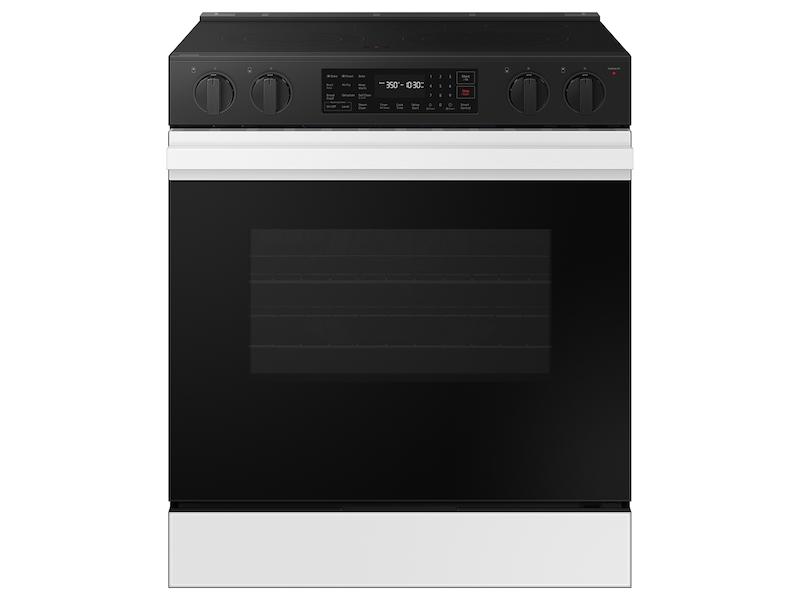 Samsung NSE6DB830012 Bespoke 6.3 cu. ft. Smart Slide-In Electric Range with Air Fry & Precision Knobs in White Glass