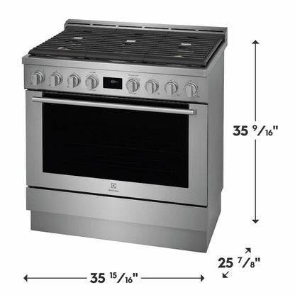Electrolux ECFG3668AS 36" Front Control Freestanding Gas Range