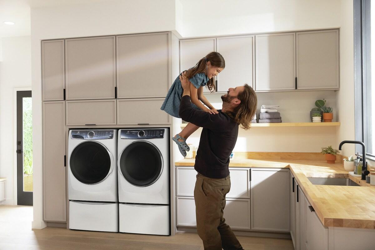 Electrolux ELFE7637AW Front Load Perfect Steam™ Electric Dryer with Balanced Dry™ and Instant Refresh - 8.0 Cu. Ft.