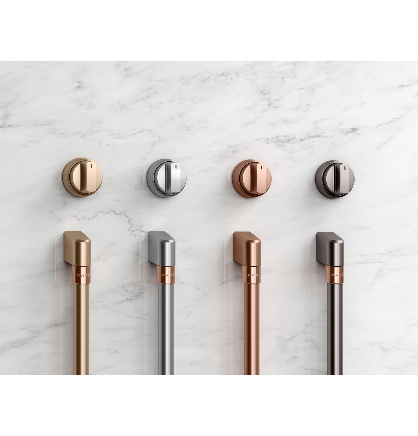 Cafe CXPR8HKPMCU CAF(EBACK)™ 48" Brushed Copper Handle & Knob Set for Pro Range and Rangetop