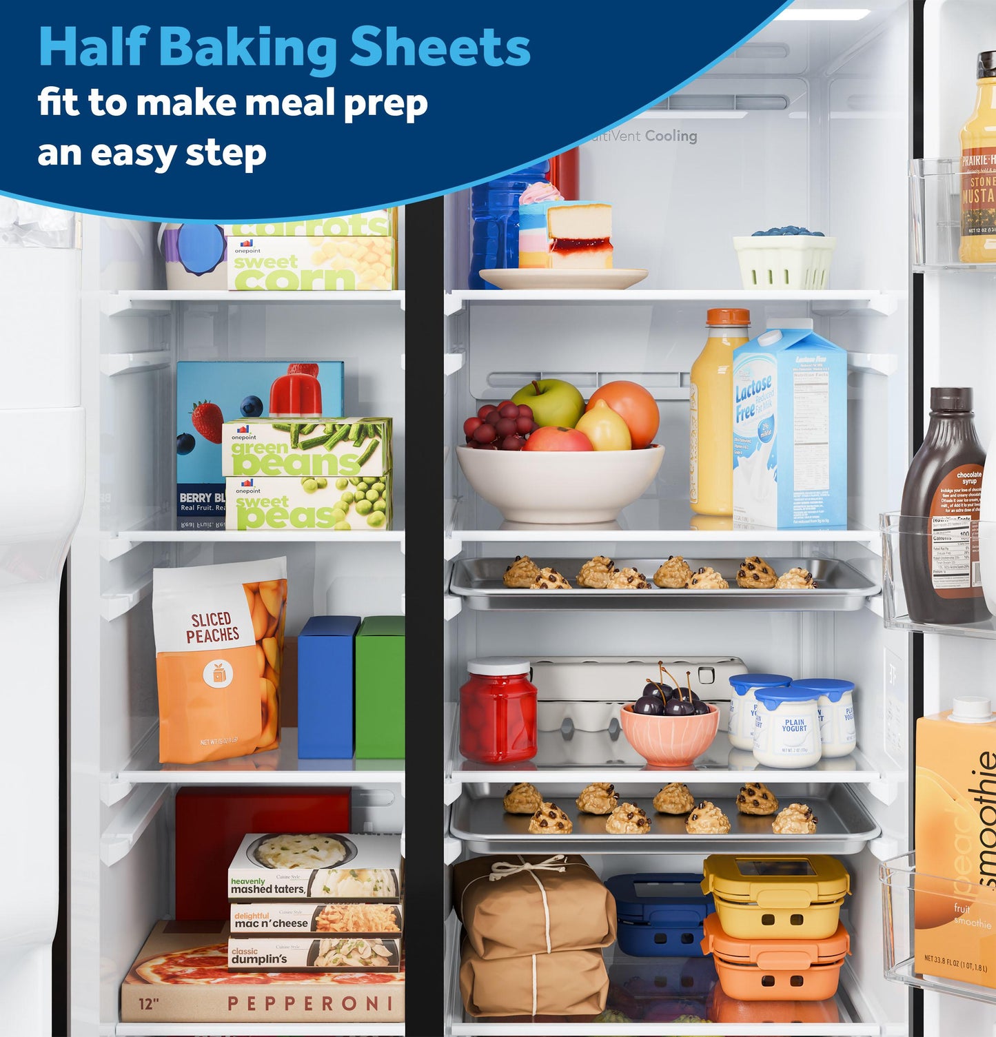 GSE28NYYFS GE® ENERGY STAR® 27.9 Cu. Ft. Side-By-Side Refrigerator with Extra Tall Dispenser and In-Door Icemaker
